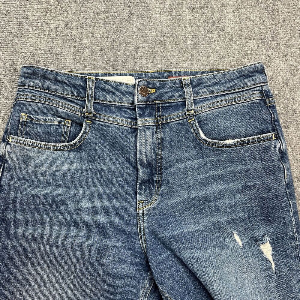 Anthropologie Pilcro Jeans Womens 30 Slim Ankle High Rise Distressed V Stitch - Picture 2 of 10